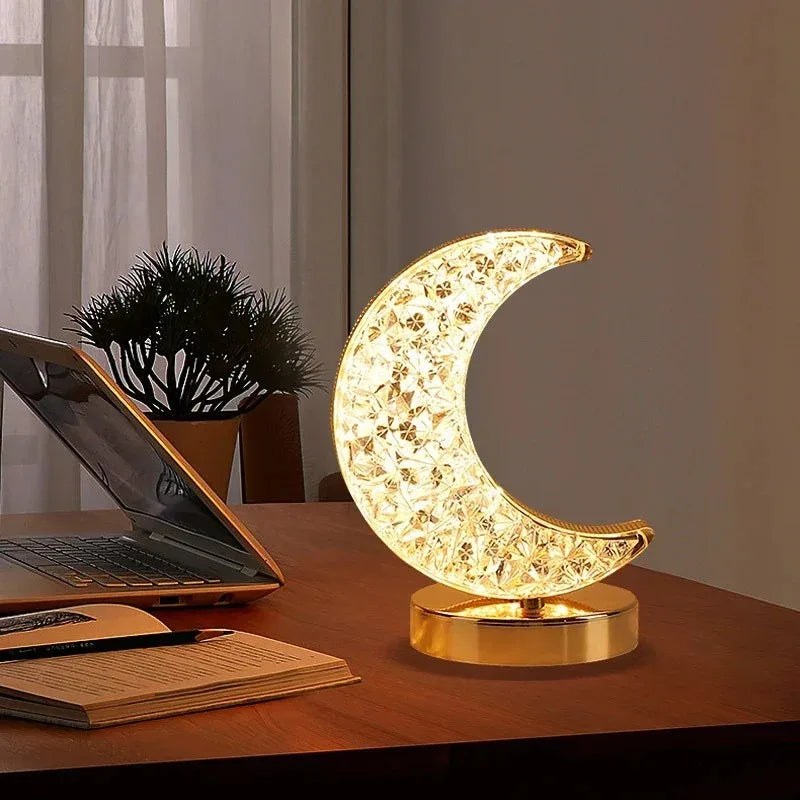 Crystal Table Lamp, Rechargeable LED Night Light, Touch Dim 2