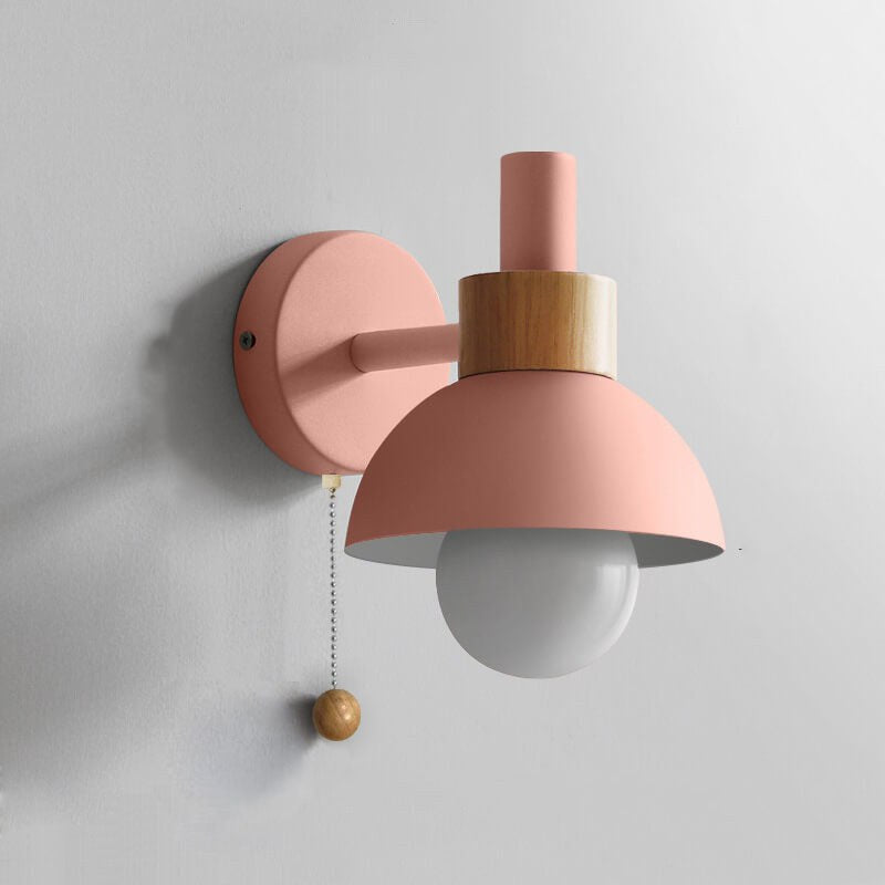 Wall Lamp, Macaron Bedside Wall Sconce with Pull Chain 7