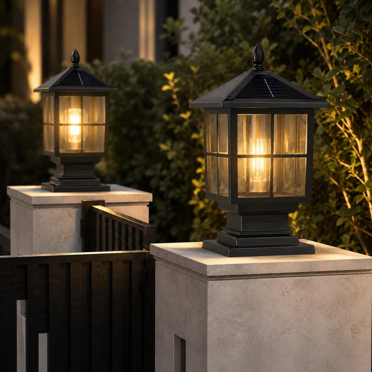 Outdoor Light Waterproof Pillar Light, Solar or Hardwired photo 7
