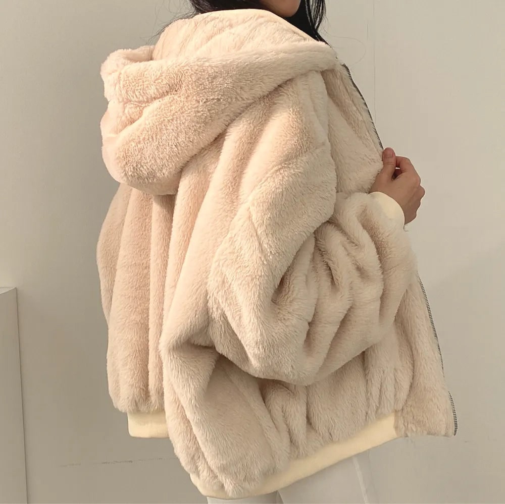 Winter Coat for Women, Oversized Sherpa Hooded Jacket 8