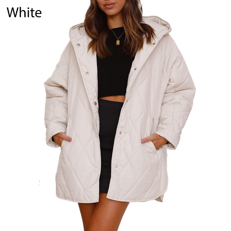White quilted hooded jacket