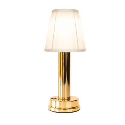 Cordless rechargeable touch table lamp in gold