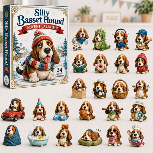 2026 Basset Hound Advent Calendar with 24 Dog Ornaments 2