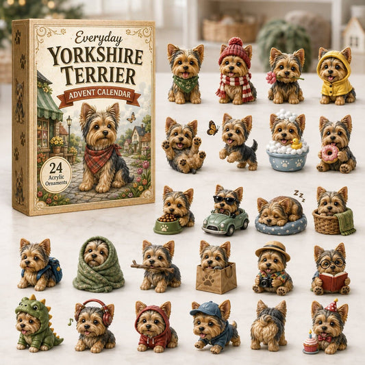 2026 Yorkshire Terrier Advent Calendar, 24 Dog Ornaments 2