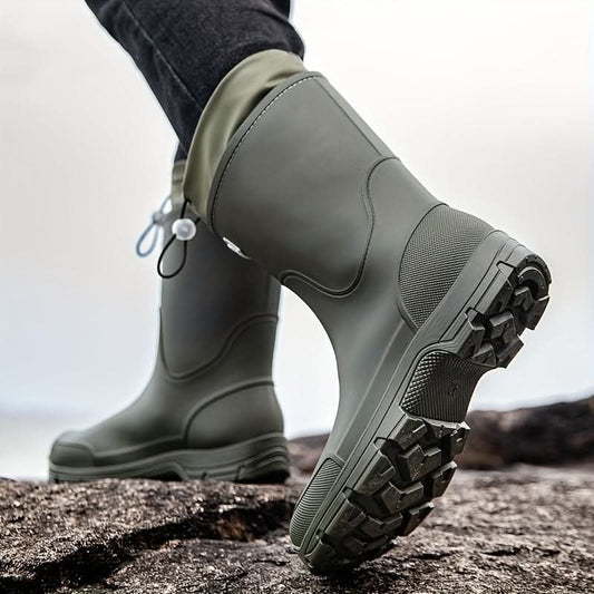 Anti Slip Waterproof Boots, Mid-Calf Rain Boots with Grip 1