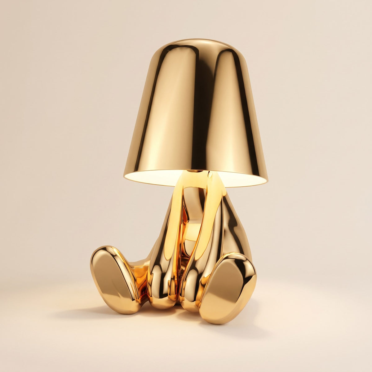 Table Lamp, Sculptural Figure LED Lamp in Gold or Silver 1
