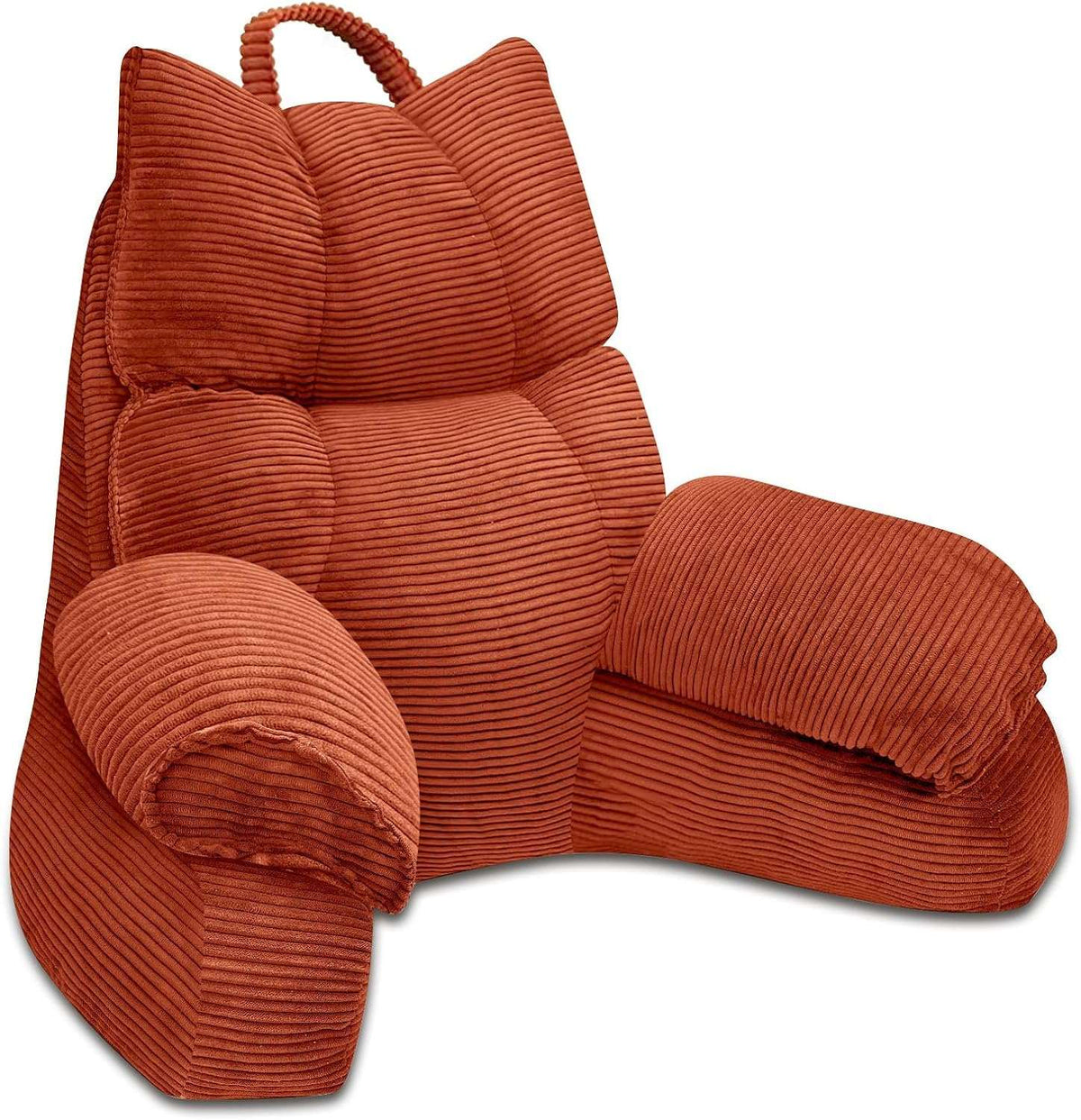 Reading Pillow with Arms, Ribbed Bed Rest Back Pillow 2