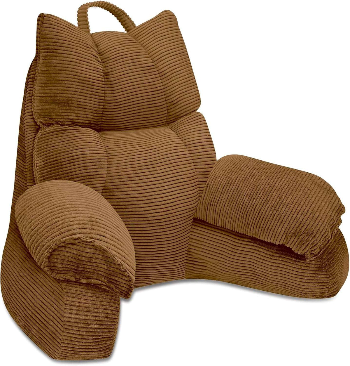 Reading Pillow with Arms, Ribbed Bed Rest Back Pillow 4