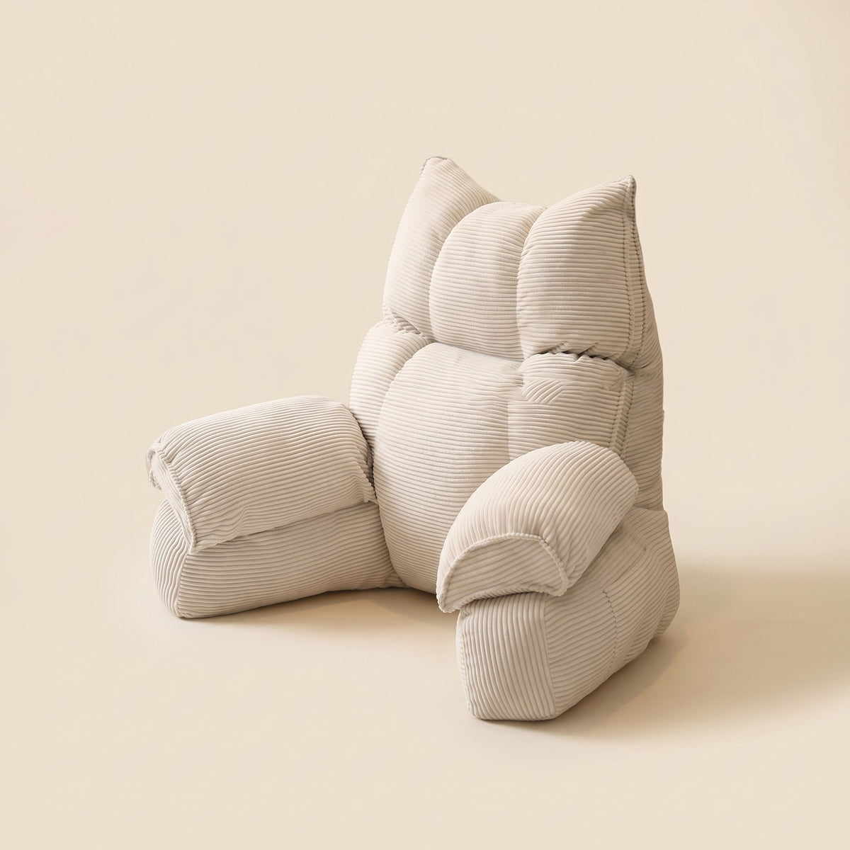 Reading Pillow with Arms, Ribbed Bed Rest Back Pillow 1