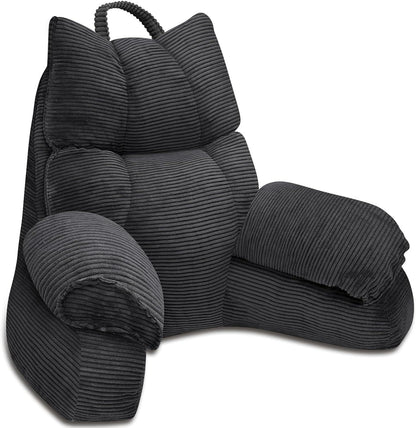 Reading Pillow with Arms, Ribbed Bed Rest Back Pillow 3