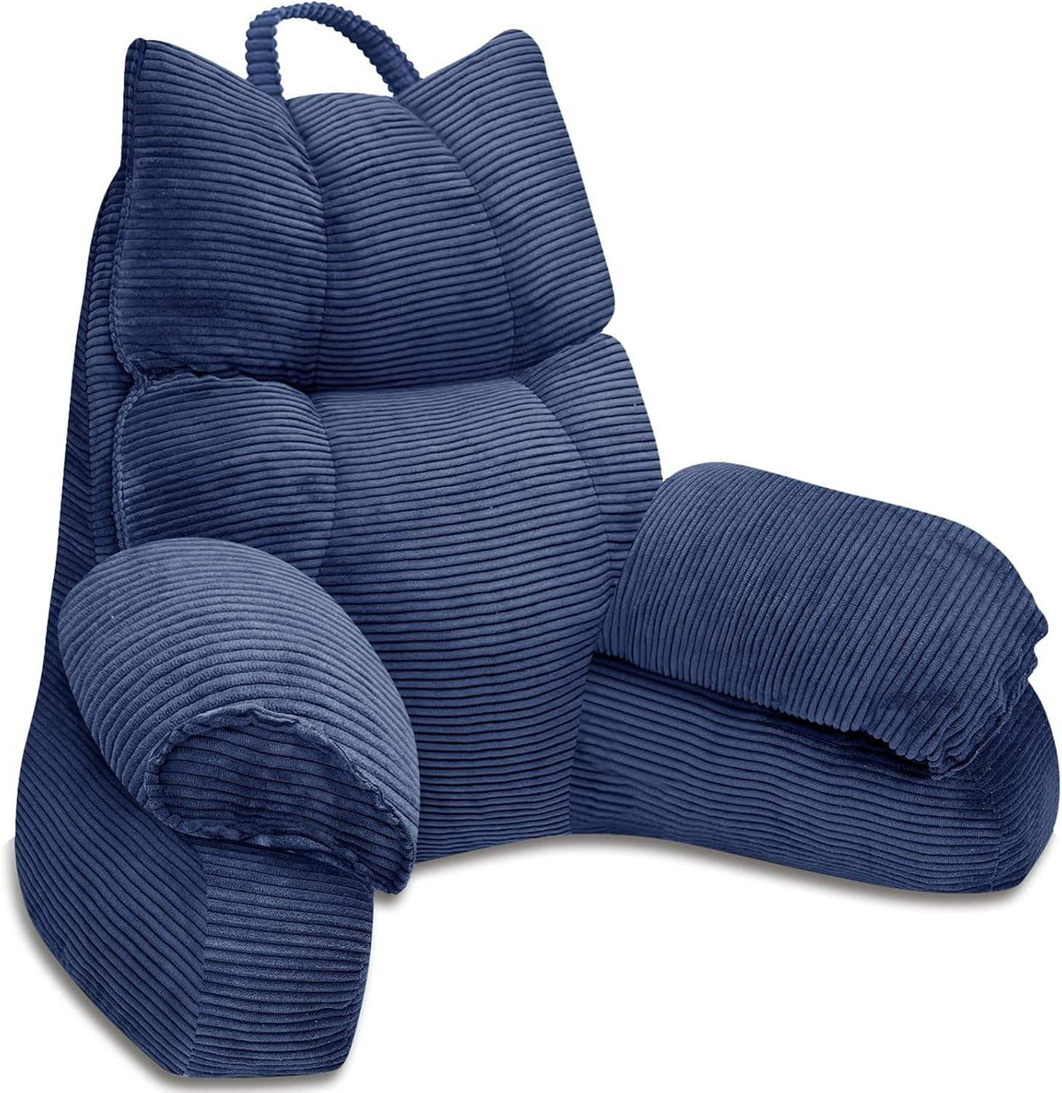 Reading Pillow with Arms, Ribbed Bed Rest Back Pillow 7
