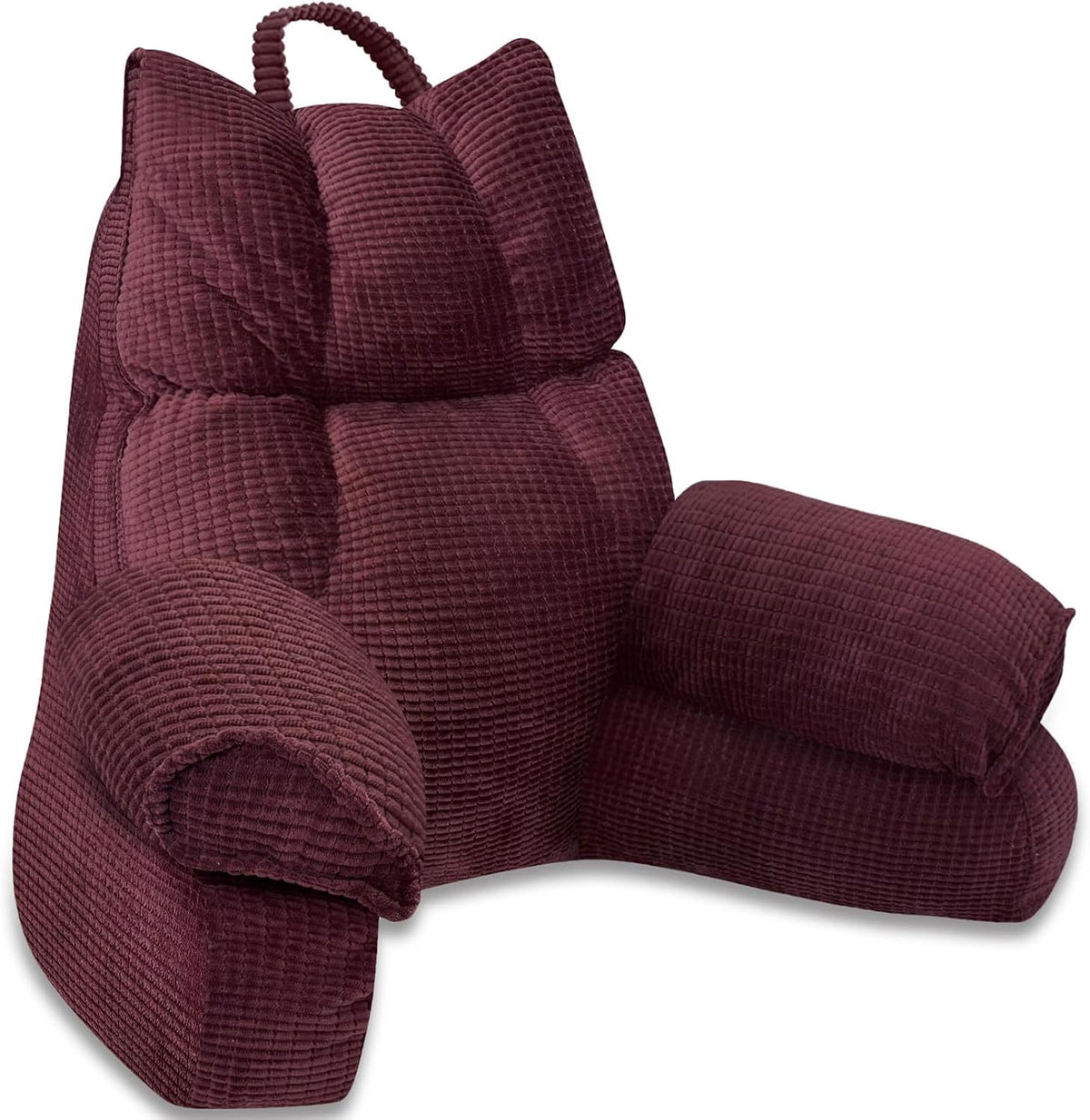 Reading Pillow with Arms, Ribbed Bed Rest Back Pillow 8