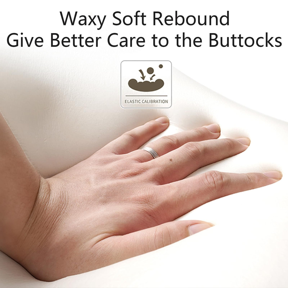 Soft slow-rebound memory foam pressed by a hand