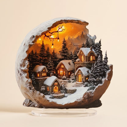 Christmas Village Decoration, Acrylic Tabletop Figurine 1