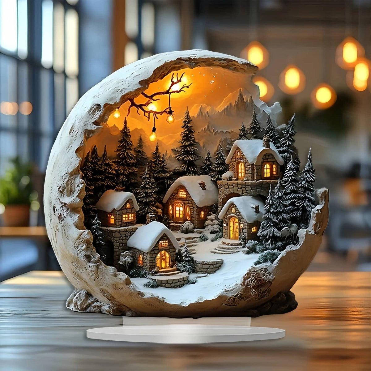 Christmas Village Decoration, Acrylic Tabletop Figurine 2