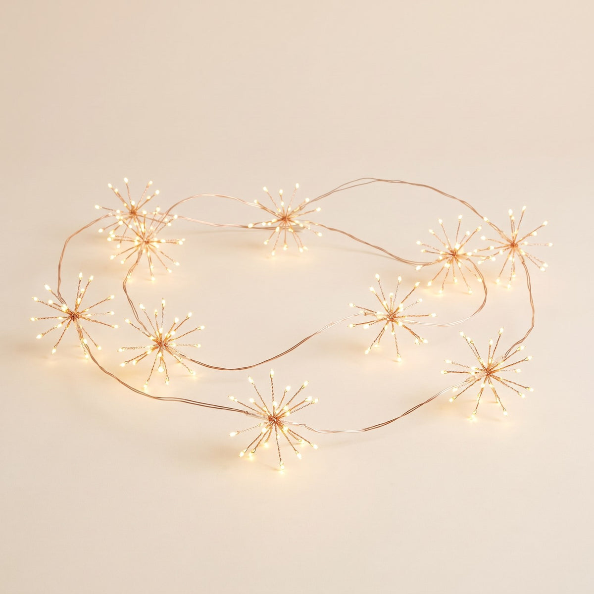 Fairy Lights String Lights, Copper Starburst, Battery Timer 1
