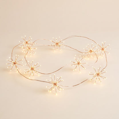 Fairy Lights String Lights, Copper Starburst, Battery Timer 1
