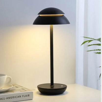 Cordless dome LED table lamp in black