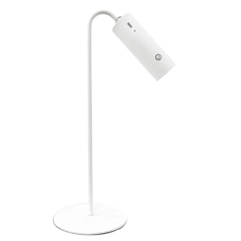 Cordless LED Desk Lamp with Spotlight Head in white