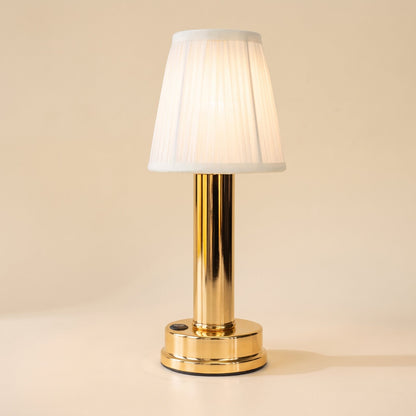 Cordless rechargeable touch table lamp in gold