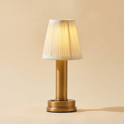 Cordless rechargeable touch table lamp in matte gold