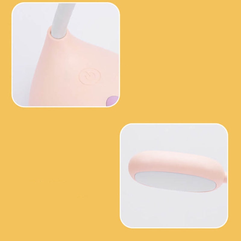 Pink lamp with charging cable and box