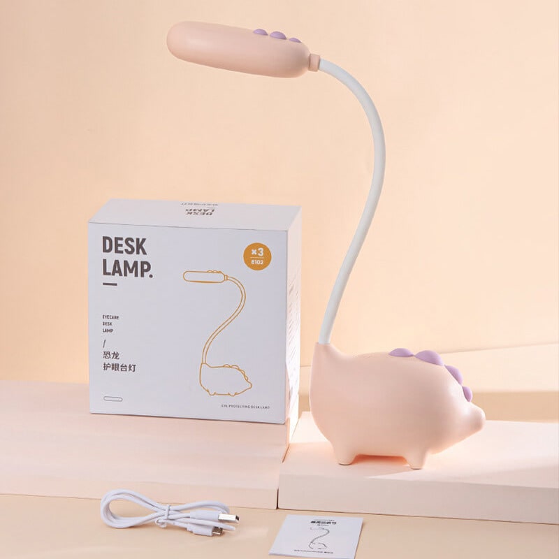 Pink lamp on a desk