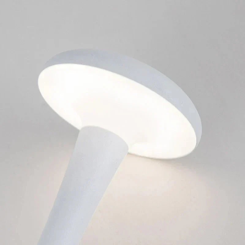 White mushroom lamp close up