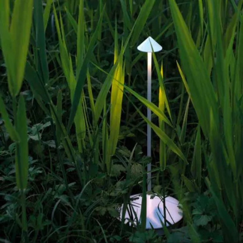 White lamp in tall grass
