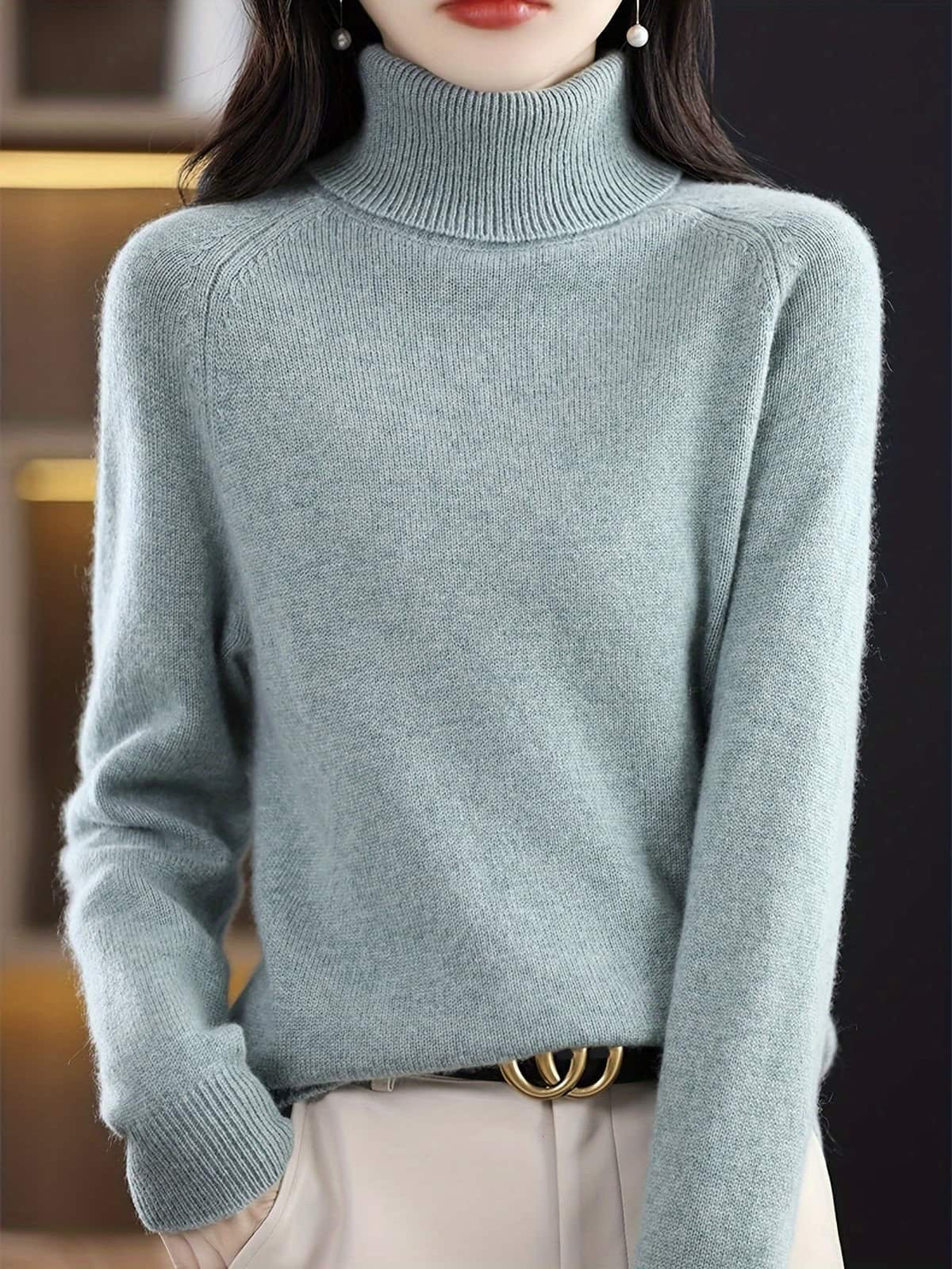 Cozy Sweater, Soft Turtleneck Sweater for Women Winter 10