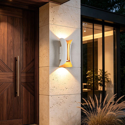 Wall Light, Curved Up Down Outdoor LED Wall Sconce, IP54 4