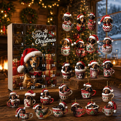 Dachshund Advent Calendar 2026 with 24 Christmas Ornaments 5