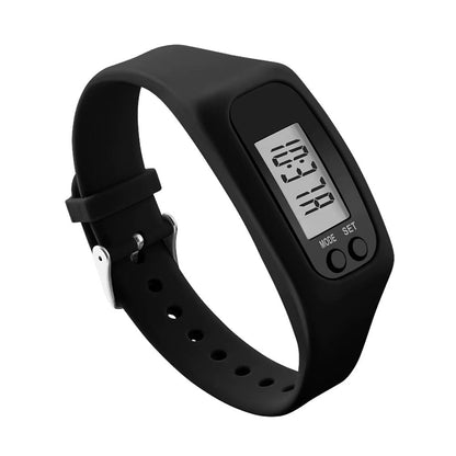 Digital Step Counter Watch in black