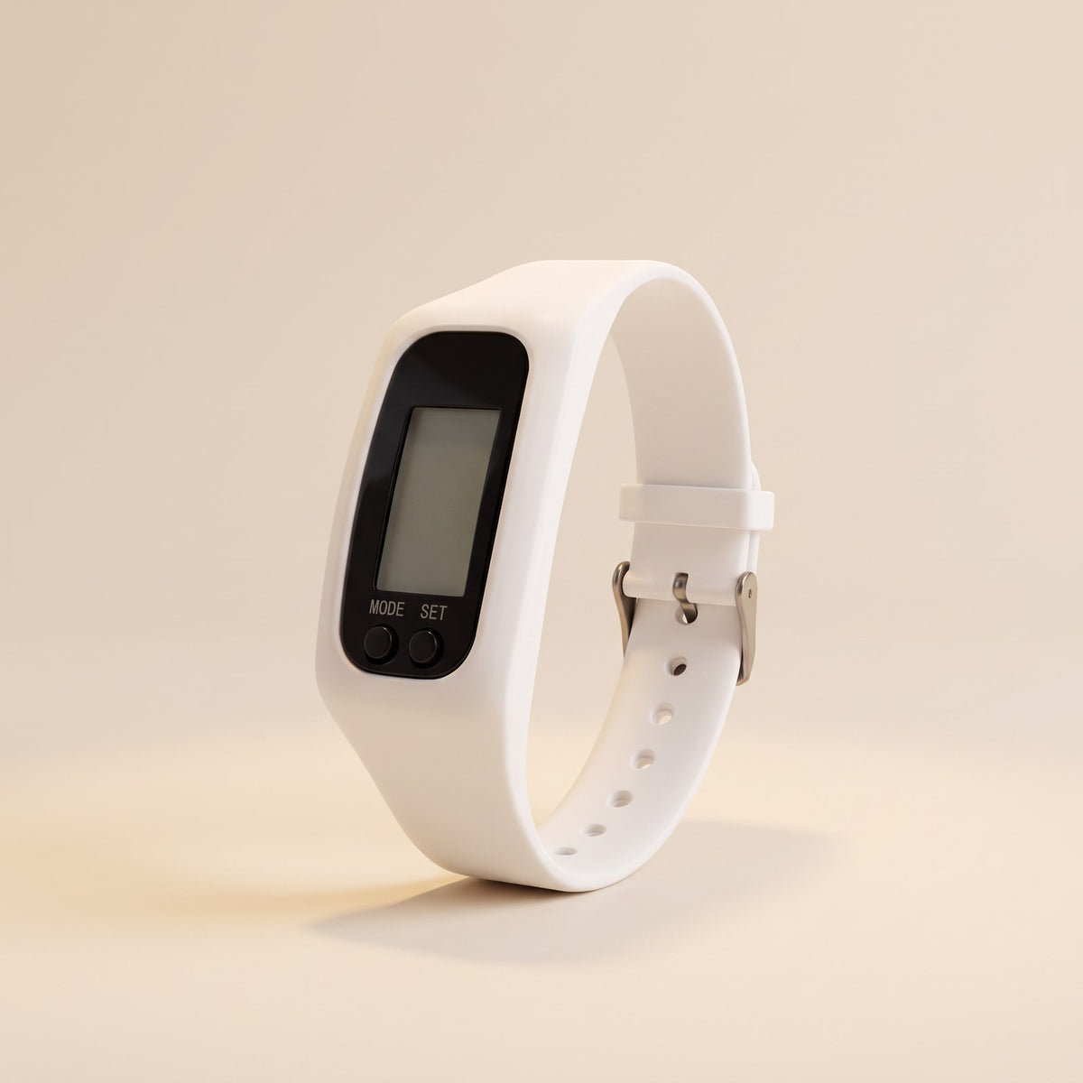 Digital Step Counter Watch in white