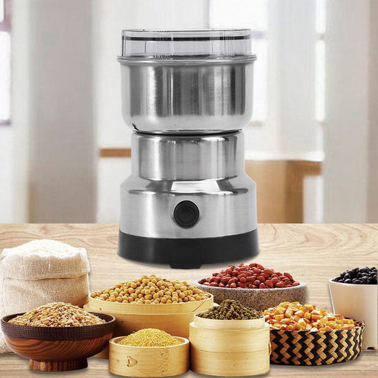 Electric Food Grinder in Stainless Steel, Compact Spice and Coffee Bean Grinder with 300 ml Bowl