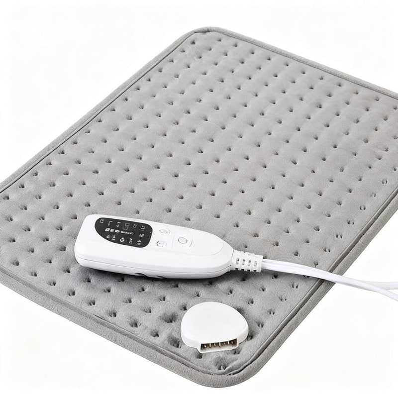 Electric Heat Blanket Pad in Grey Flannel with Controller 2
