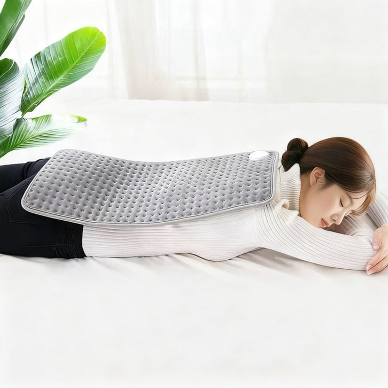 Electric Heat Blanket Pad in Grey Flannel with Controller 5