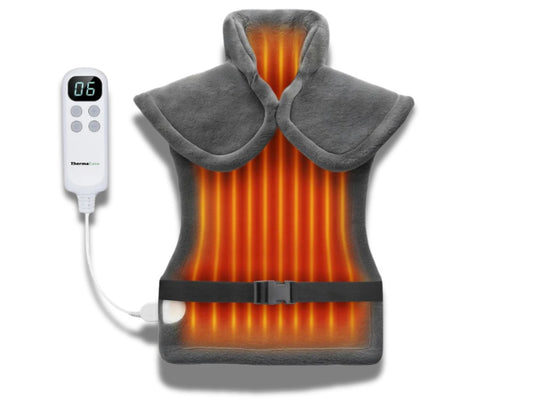 Electric Heating Pad for Back, Neck and Shoulders, Soft Wearable Heat Wrap with Controller and Timer