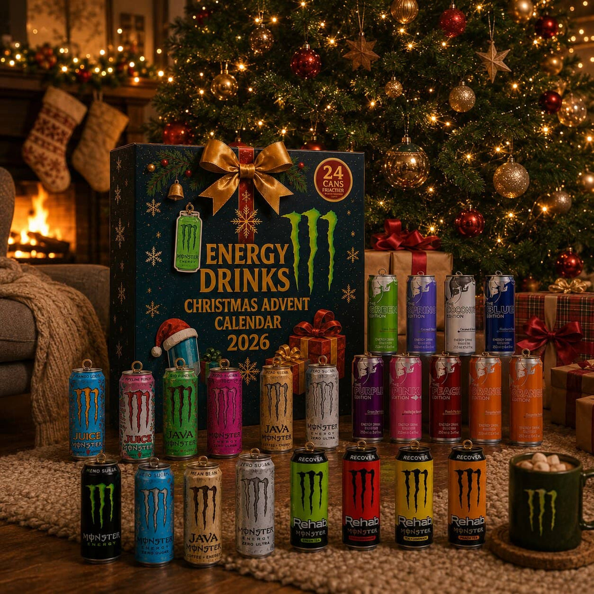 Energy Drink Advent Calendar 2026 with 24 Can Designs 4