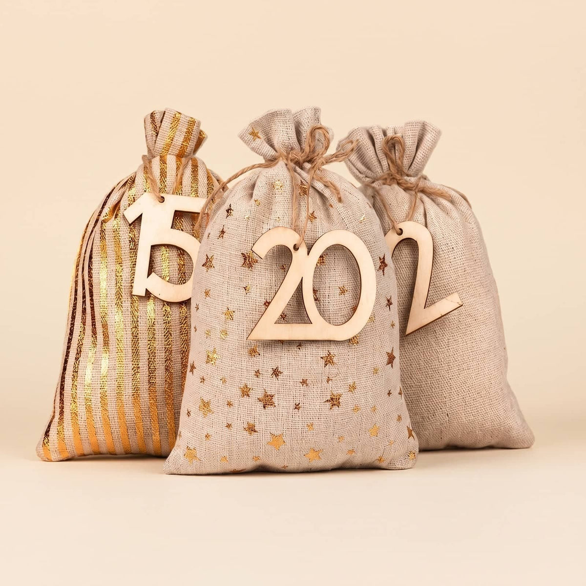 Fill Your Own Advent Calendar Bags 2026, 24 Fabric Bags 1