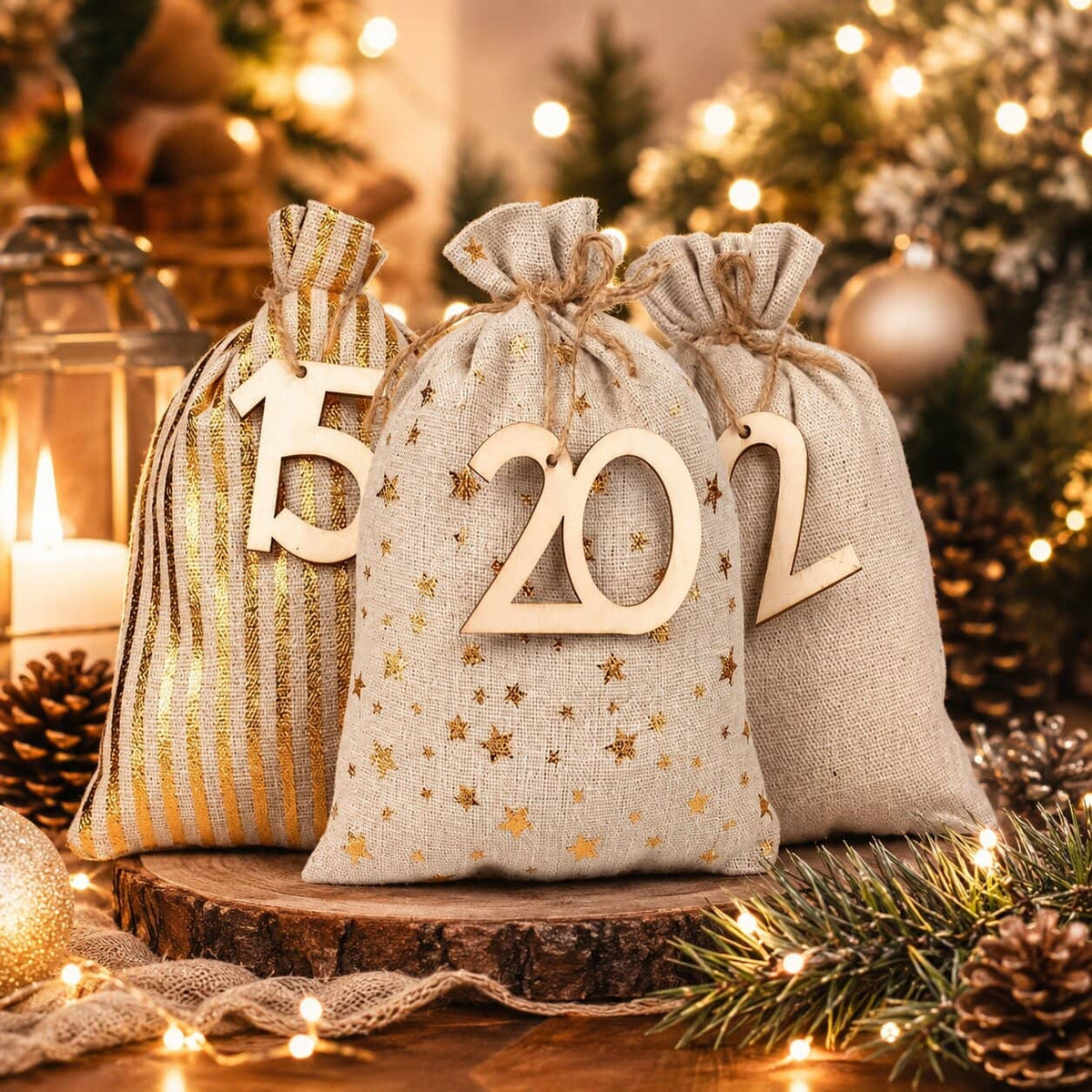 Fill Your Own Advent Calendar Bags 2026, 24 Fabric Bags 5