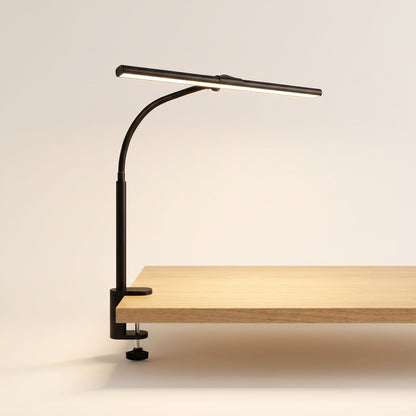 Flexible Gooseneck LED Clamp Desk Lamp in black