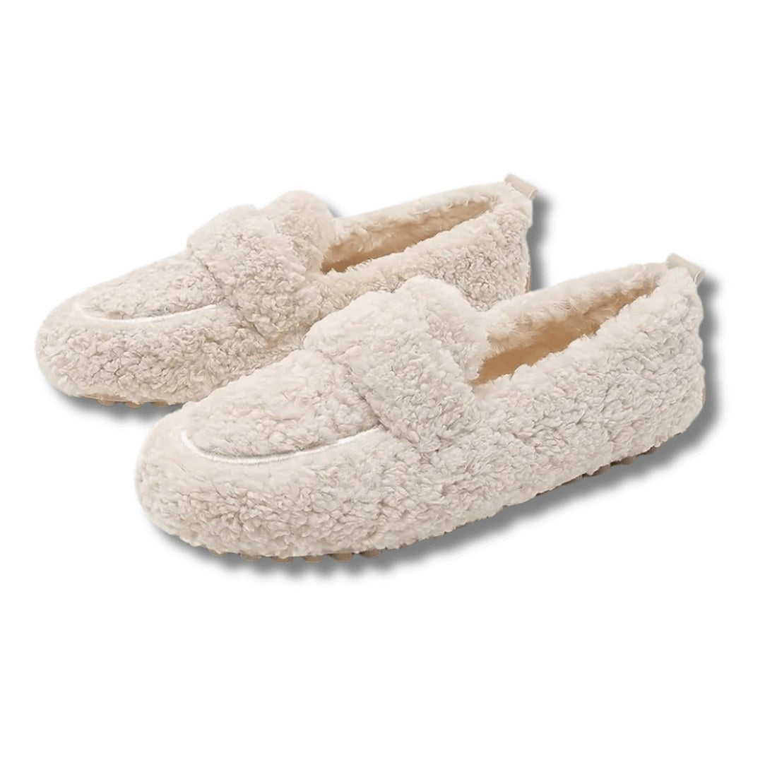 Fluffy Plush Loafer Slippers with Non-Slip Rubber Sole 3