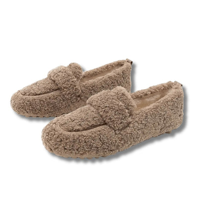 Fluffy Plush Loafer Slippers with Non-Slip Rubber Sole 2