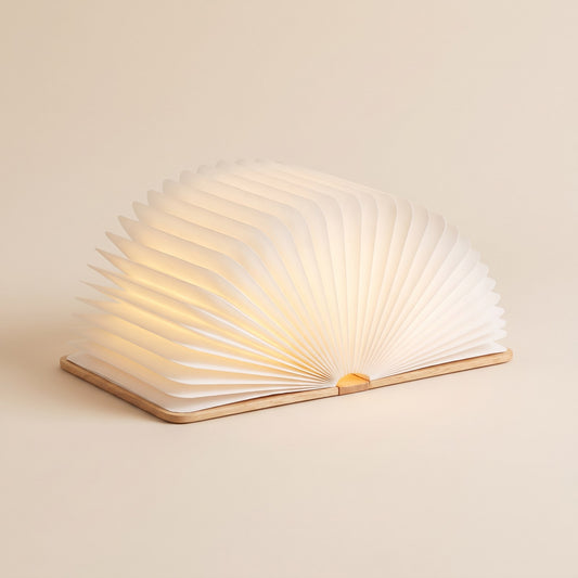 Book Lamp Foldable LED Book Light, Wood Cover, Rechargeable 1
