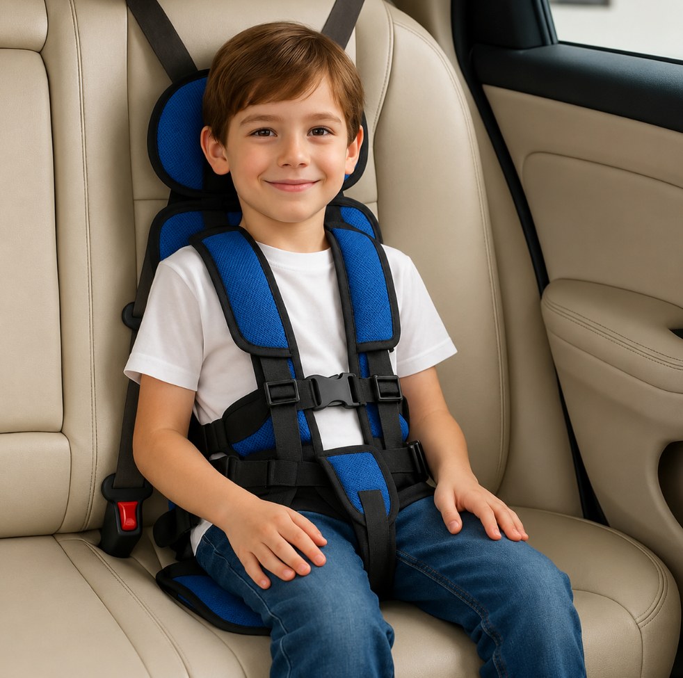 Child Travel Seat Cushion, Foldable with Adjustable Straps 2