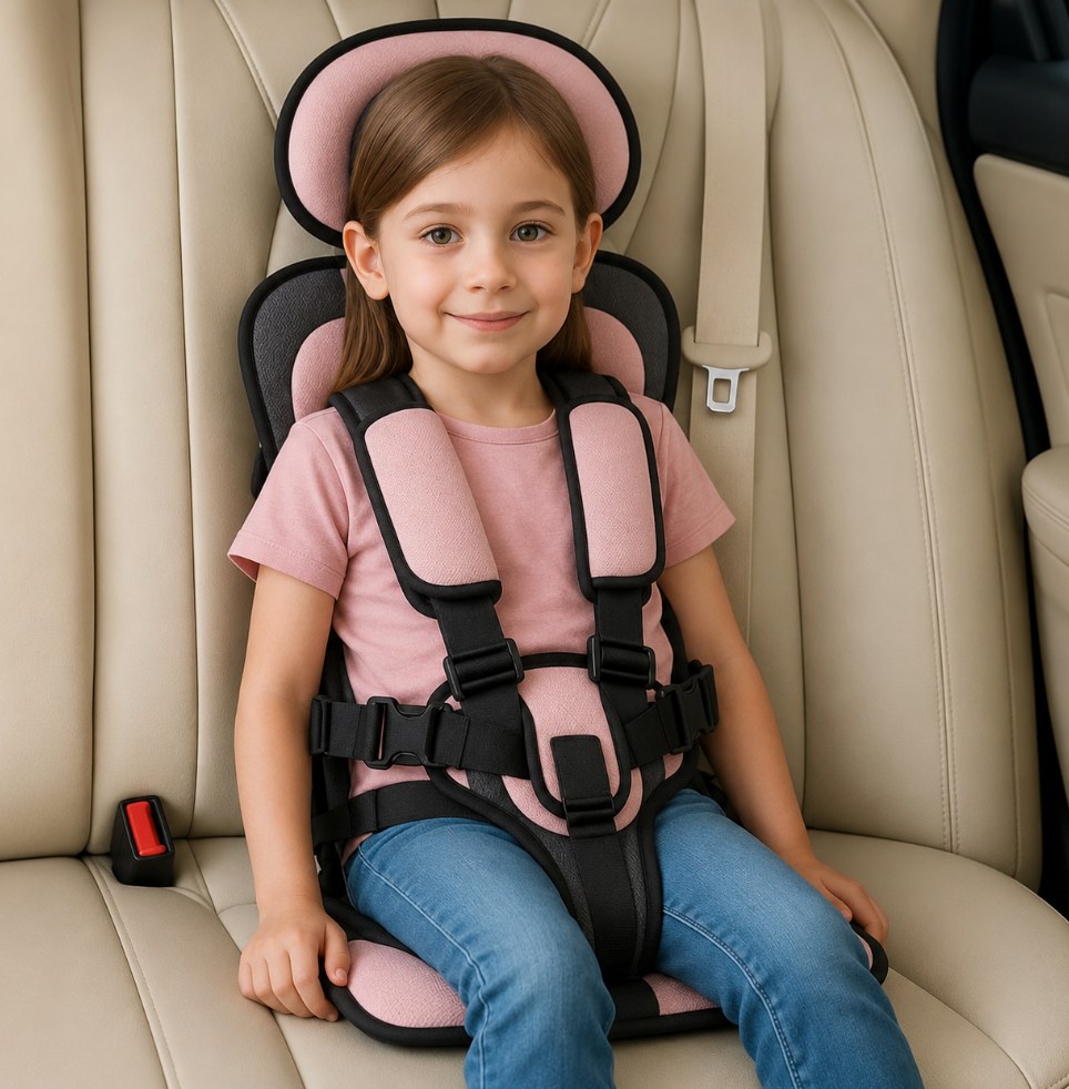 Child Travel Seat Cushion, Foldable with Adjustable Straps 4