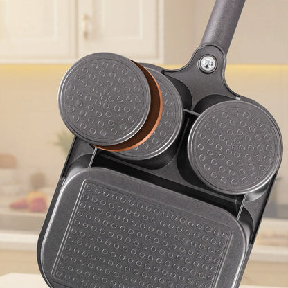 Underside of the breakfast pan with the handle removed