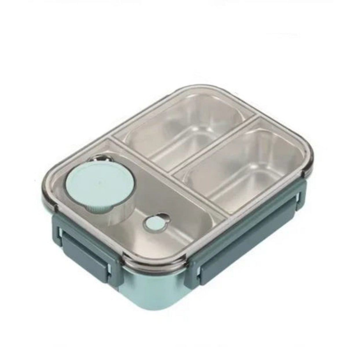 Green stainless steel lunch box with lid