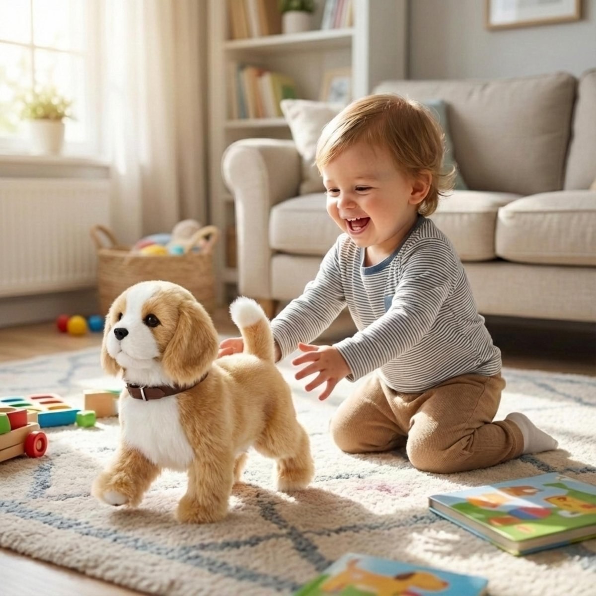 Interactive Robot Dog Plush Toy, Walking and Barking Puppy 10